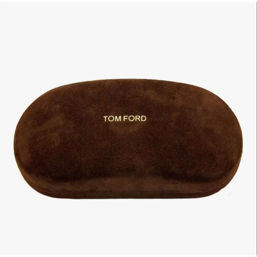 TOM FORD - EUC Brown Suede Hard Clamshell Eyeglasses Case